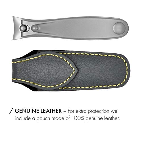 Germanikure Professional Nail Clipper - Finox Surgical Stainless Steel Manicure And Pedicure Tools In Leather Case- Ethically Made In Solingen Germany - Travel Size Nail Care #TOP1