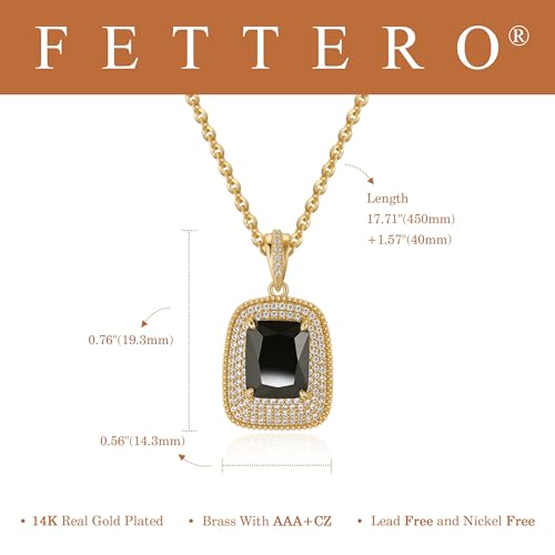Fettero Gold Charm Necklace for Women, 14K Gold Plated Rose Paw Pendant Necklace, Dainty CZ Jewelry Necklaces for Women Gifts