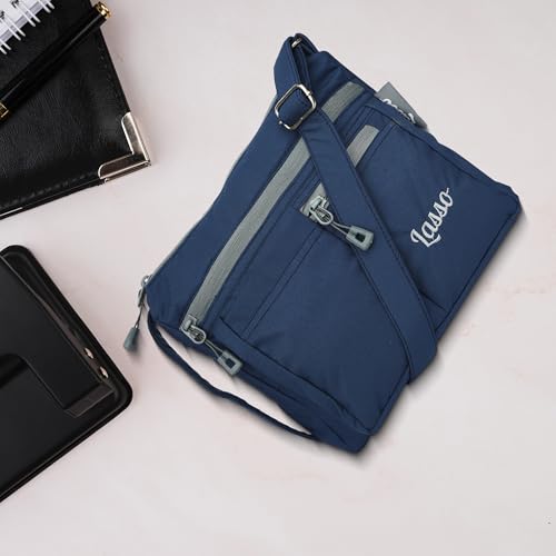 Image of Lasso Sling Bag For Women with Adjustable Strap Stylish Ladies Crossbody Polyester Sling Bag for Office, Causal, Travel & College | 5L Capacity & 5 Multiple Pockets (4 Zip & 1 Open Pocket)