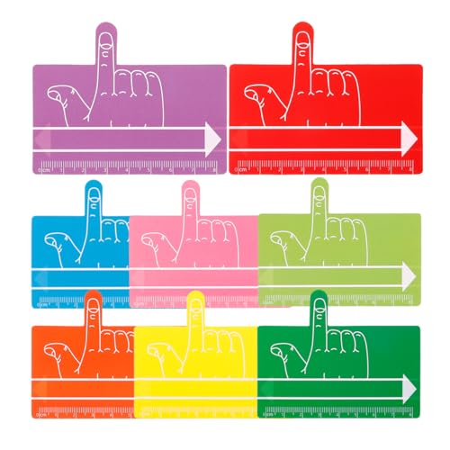 Hemobllo 8er Finger-Leseführer aus ABS 9 1x4 5 cm farbige Lesezeichen & Lineal zur Zeilenfixierung für Kinder mit Legasthenie Schreibabstandshalter für Schule & Zuhause