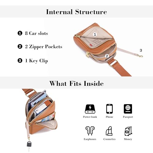 Image of INICAT Small Travel Purse,Anti Theft Crossbody Bag for Women | RFID Blocking, 8 Card Slots,Secure Back Zipper Pocket,Sling Style