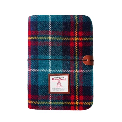 TAILORMAP Harris Tweed Classeur A5 à 6 anneaux rechargeable avec couverture 100 % tissu laine, 80 pages, carnet d'écriture fait à la main pour bureau ou voyage (n° 2164)