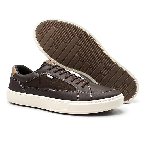 Sapatenis Casual Masculino Confortável (42, Café)