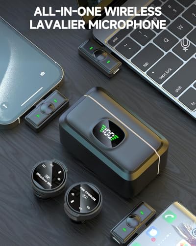 Image of New Q8 Professional Dual Wireless Mic System | Rechargeable Clip Microphone for iPhone, Android & DSLR | Crystal Clear Sound for Interview, Vlog, Podcast, YouTube & Live Streaming (Q8-MIC)