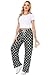Women Black and Grey Plaid Pants High Waisted Athletic Bottoms Fashion Checkerboard Print Pj Pants XL