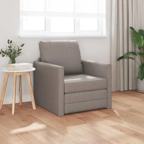 Yunovire Sofá cama color topo, 74 x 77 x 81 cm, tela de terciopelo, estructura metálica, sillón cama, sofá plegable para salón, habitación de invitados, dormitorio, ahorro de espacio, 130 kg