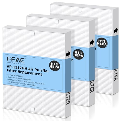 Image of 3 Pack AP-1512HH Air Purifier Replacement Filter for Coway Airmega AP-1512HH and Airmega 200M Air Purifiers, AP-1512HHS HEPA Filter Compared to Part #3304899