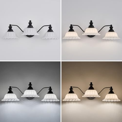 Image of XIEDUN Black 3 Light Vanity Light Modern Bathroom Vanity Light Fixture