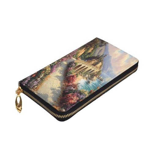 The Road to Wonderland Premium Leather Wallet with Metal Zipper, Multiple Card Slots Cash Pockets, ideal Gift for Her or Him3