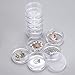 Hipiwe 2 Packs 5 Slot Clear Plastic Round Storage Jars - Art Craft Accessory Organizer Box Jewelry Beads Sewing Pills Container Holder for Storage Small Items, Hardware