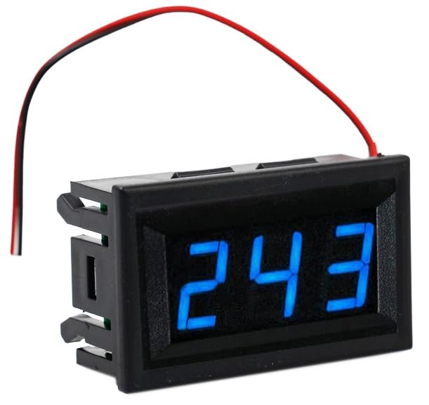 Shockley AC 70V-500V Mini Digital Voltmeter 2-Wire LED Display Panel Voltage Test Meter (BLUE, 1)