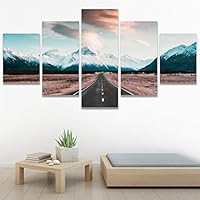 SIGNWIN 5 Panel Canvas Wall Art Landscape Mountain for Home Decorations Ready to Hang - 60