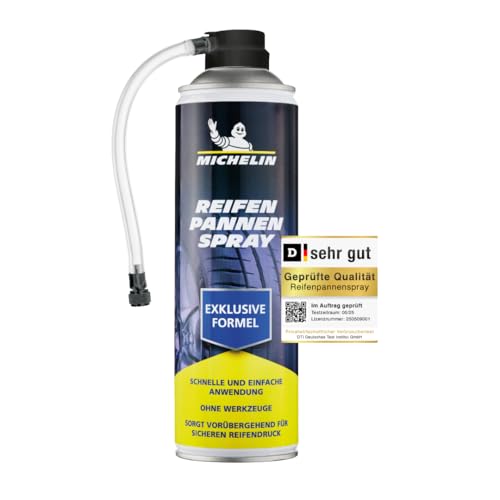 MICHELIN Reifendichtmittel Pannenspray Auto – Blitzschnelle Reifenreparatur ohne Werkzeug | Für PKW, SUV & Wohnwagen | 500 ml Notfall-Pannenspray