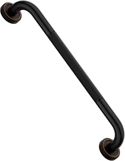 20 Inch Bronze Shower Grab Bar Oil Rubbed Black, Munzong Antique Brass Bathroom Grab Bar w/Anti-Slip Knurled Grip, Bathroom Balance Bar, Safety Handrail Support, Injury Elderly Senior Assist Handle