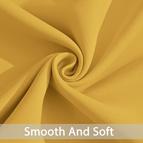 Yakamok Blackout Curtains Room Darkening Thermal Insulated with Grommet Window Curtain for Bedroom/Living Room(62Wx84L inch, Mustard Yellow, 2 Panels)