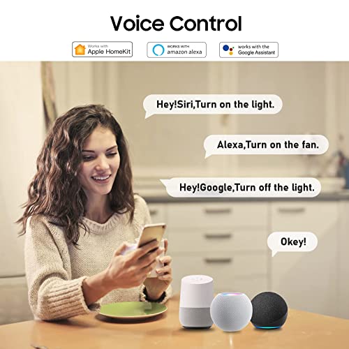 Ampai Smart Dual Light Switch - Neutral Wire Required - 2.4Ghz Wi-Fi Reliable Double Light Smart Switch Works With Apple Homekit, Siri, Alexa, Google Home - 2 Pack - 10A #TOP2