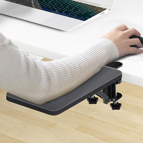 デスクエクステンダー 安定 2つのクランプをアップグレード:25*17.5折り畳み式 デスク 拡張 クランプ 後付け キーボード トレイ 拡張テーブル 疲労を和らげる 肘置き 板 の取り付けが簡単 (K, 25*17.5)
