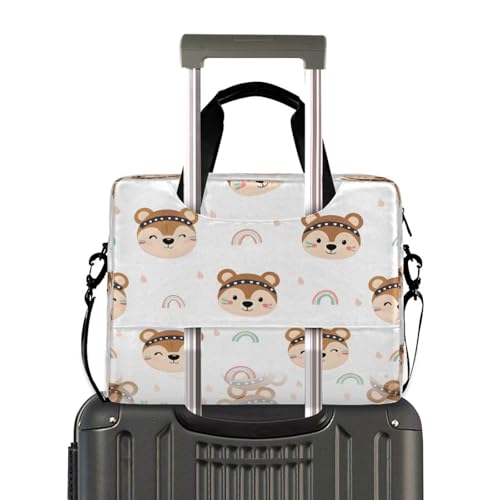 Maletín para laptop tipo mensajero Raccoon arcoíris miniatura 4