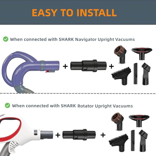 Image of Vacuum Attachment Kit for Shark Navigator NV351 NV352 NV356E NV357 NV360 and Rotator NV501 NV502 NV503 NV505 Upright Cleaner Series, 1 1 /4 inch Accessories Set Brush Tool