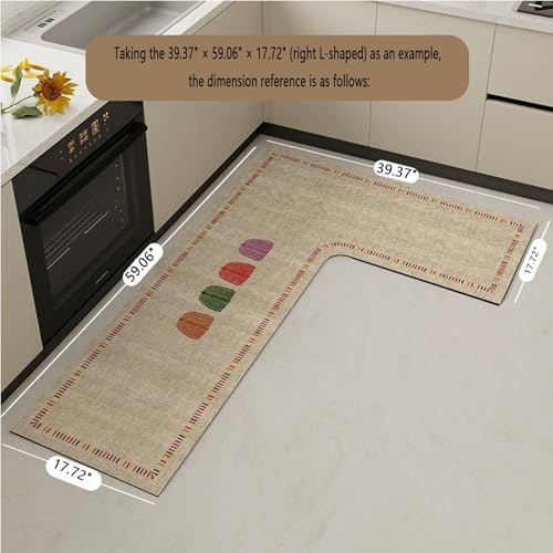Tapis cuisine diatomite absorbant et durable de forme L haute densité - 3