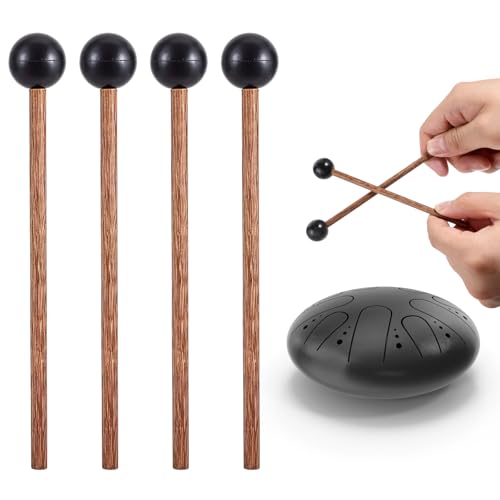 2Pairs Drum Mallets, 5.9-Inch Small Mallets Percussion, Rubber Xylophone-Mallets Drumsticks, Percussion Sticks Accessories