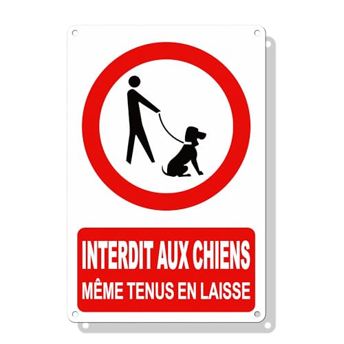 Hivia Panneau Interdiction Chien Aluminium– 30x20 cm – Propriété Privée