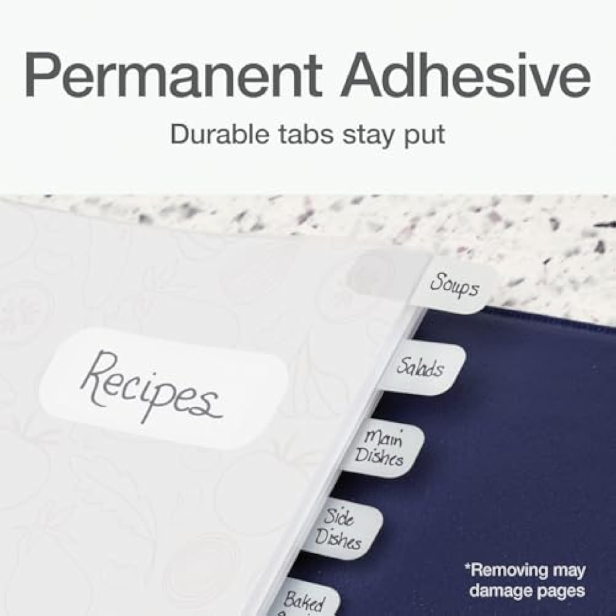Write-On Index Tabs, Permanent Adhesive, 416 Tabs