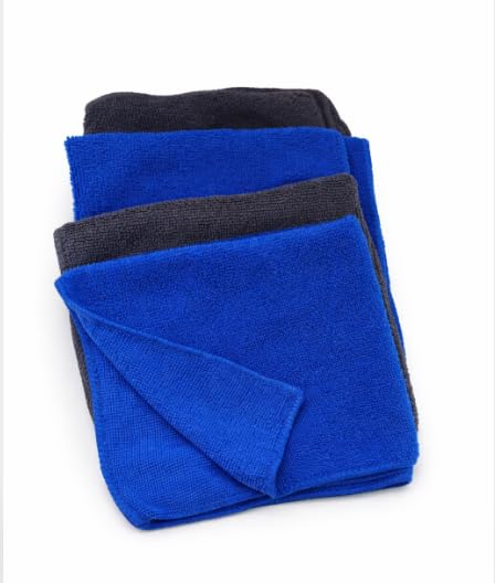 Microfiber Cloth - 4 pcs - 40x40 Grey and Blue ! Thick Lint & Streak-Free Multipurpose Cloths - Automotive Microfibre Towels for Car Bike Cleaning Polishing Washing & Detailing.-image-37