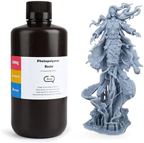 ELEGOO LCD UV 405nm ABS-Like 3D Printer Resin Rapid 3D Resin for LCD 3D Printer 1000g Photopolymer Resin Grey