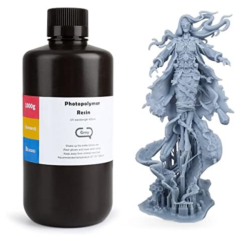 ELEGOO LCD UV 405nm ABS-Like 3D Printer Resin Rapid 3D Resin for LCD 3D Printer 1000g Photopolymer Resin Grey Cover