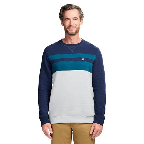 IZOD Men's Advantage Performance Crewneck Fleece Pullover Sweatshirt, Navy Blazer Blue, XX-Large