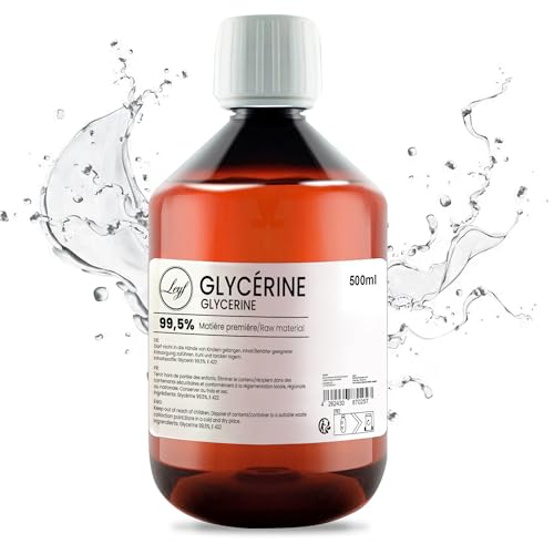 Leyf Glicerina E422 de 500 ml, perfecta para bricolaje, grado farmacéutico con una pureza del 99,5%, calidad alimentaria, materia prima VG, pura, vegana, pH EUR/USP