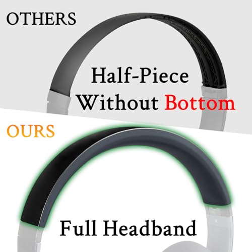 Image of SOULWIT Top+Bottom Headband Cover Kit for Beats Studio 3 & Studio 2 Wired & Wireless Headphones, Replacement Headstrap Pad Repair Part with Durable Silicone and Plastic - Studio2 Bright Black