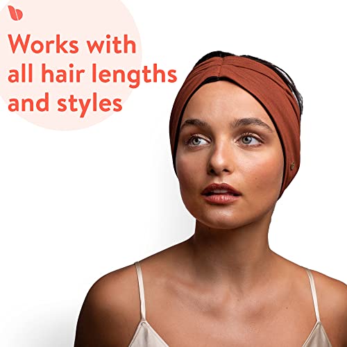 BLOM Original Headbands for Women Wear for Yoga, Fashion, Working Out, Travel or Running Multi Style Design for Hair Styling Active Living Wear Wide Turban Knotted ( Original Size, Black)