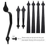 WINSOON Decorative Metal Garage Door Hardware Screw in Carriage House Accents Dummy Hinges Handles Black Steel Barn Gate Garage Decor - Image 5