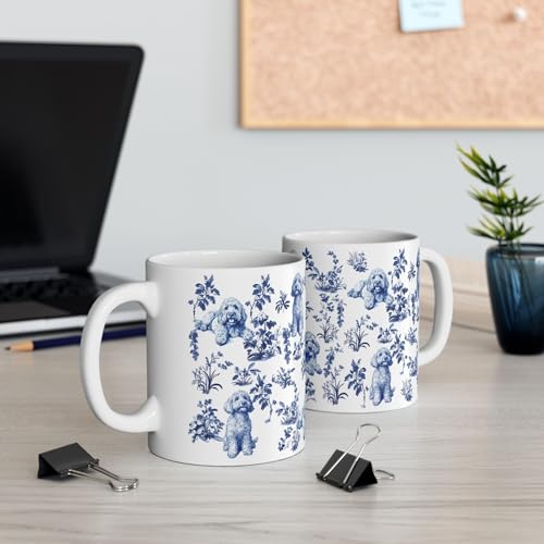 Taza de café Dog French Toile 11oz de cerámica miniatura 3