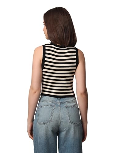 Image of ONLY Women's Rayon Blend Slim Fit Casual Crop Tank Top