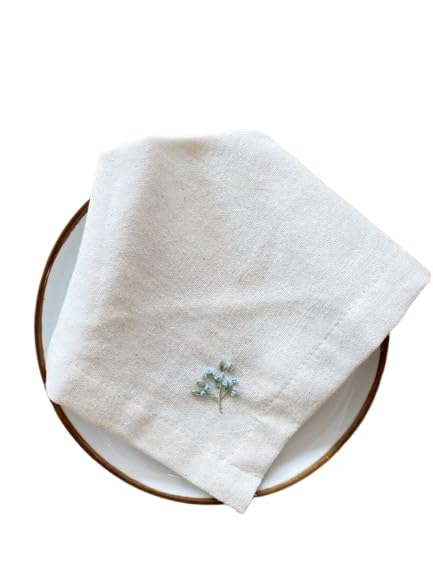 Shree adodhya women hankerchief with beautiful flowers embroidery, white colour and cotton handkerchief with embroidery colour blue and green. set of 2.-image-11