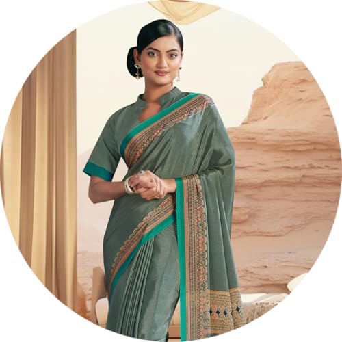 Image of Jaanvi fashion Women's Crepe Silk Saree with Unstitched Blouse Piece | Soft Lightweight Traditional Ethnic Wear Saree for Party, Wedding, Festival