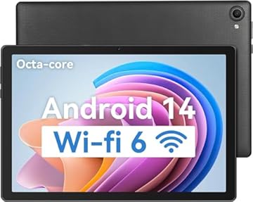 Freeski Tablet 10 Pollici, Android 14 Tablet, Octa-Core, 8GB RAM+64GB ROM(1TB TF)，WIFI 6, Bluetooth 5.0, Widevine L1, 5MP+8MP, Type-C/5000mAh/Tablet Pc (Nero)