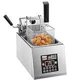 【Termostato ajustable】Esta freidora está diseñada con temporizador y temperatura ajustable de 50 ℃ a 200 ℃. Elija diferentes tiempos y temperaturas para cocinar diferentes alimentos. El termostato ajustable con luz indicadora de temperatura precisa. El indicador de temperatura muestra cuando la sartén calienta el aceite.