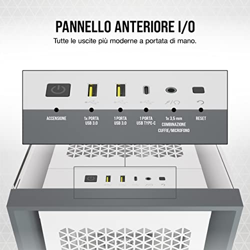 5000D Airflow Case ATX Mid-Tower con Vetro Temperato, Pannello Anteriore a Flusso d'aria elevato, Sistema di Gestione dei cavi  RapidRoute, Due Ventole da 120 mm Incluse, Bianco - Case PC - Immagine 9