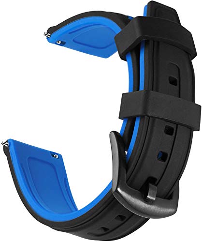 Shieranlee 24mm Watch Straps Repuesto de Correa Reloj de Silicona Caucho Fácil de Abrochar para Fossil Q Machine Hybrid, Nate Hybrid; Michael Kors Grayson，Sony Smartwatch 2