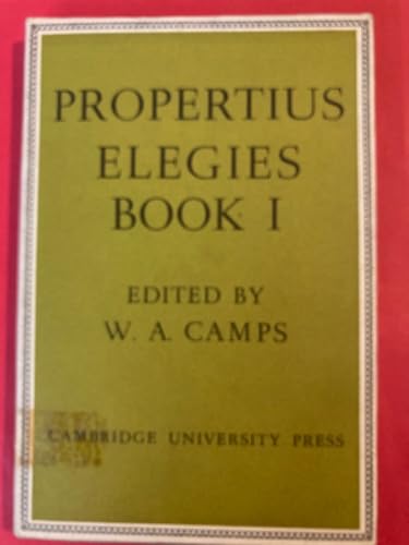 Propertius: Elegies, Book I B004X13C48 Book Cover