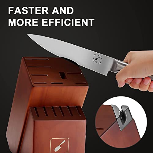 Kitchen Knife Set With Block, Imarku 15-Pieces Knife Block Set, High Carbon German Stainless Steel Knives Set With Built-In Sharpener, Silver #TOP2
