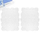 kilofly Handmade Crochet Cotton Lace Table Placemats Doilies Value Pack [Set of 2], White