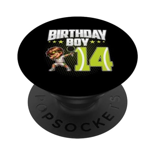 Cumpleaños 14 Niño Tenis Dabbing 14 Años Niño Cumpleaños PopSockets PopGrip Intercambiable