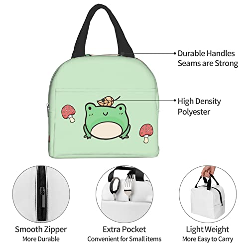 Insulated Lunch Bag Reusable Lunch Box, Cooler Lunch Tote Bag For Women Men School Picnic Office Work, Cute Mushroom And Frog Gift #TOP6