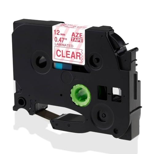 12mm���~�l�[�g���x�����{��TZE231 TZE131 TZE631 PT-H100 PT-H110 D600 710BT���x�����[�J�[�e�[�v�ƌ݊���(Red on clear)