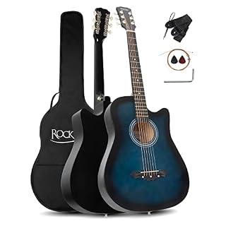 Rocktile WSD-5C-BUB Slim Line Set de guitare folk Blueburst - Les Beatles, Paul McCartney, John Lennon, RIngo Starr, George Harrison
